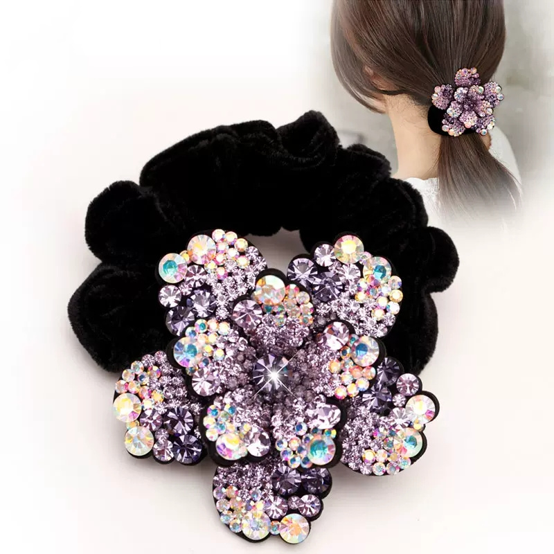 Silicone Band Women - Scrunchies con strass da donna Fasce