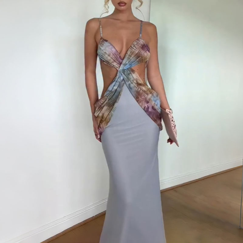 Mesh Strap Metal - Abito da festa elegante con decorazioni