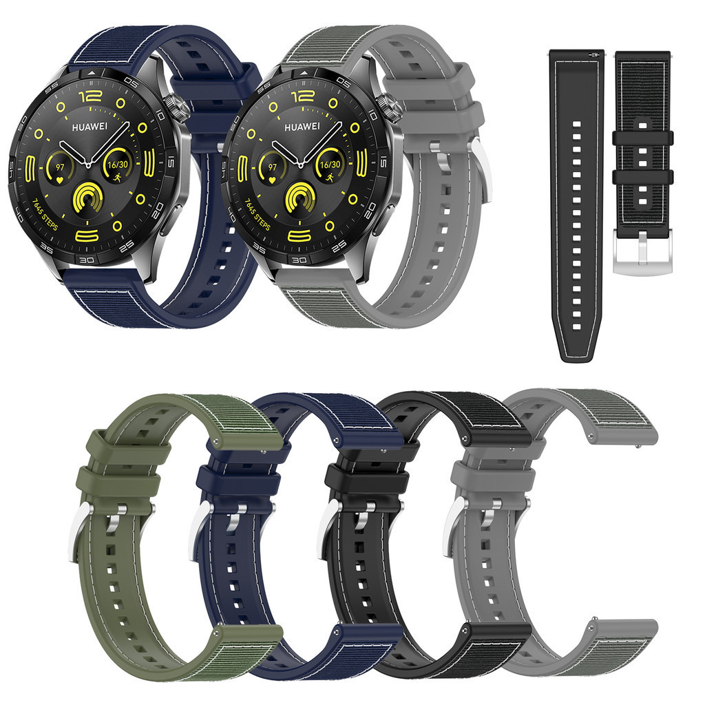 Silicone Watch Band 22Mm - Cinturino in Nylon + Silicone intrecciato