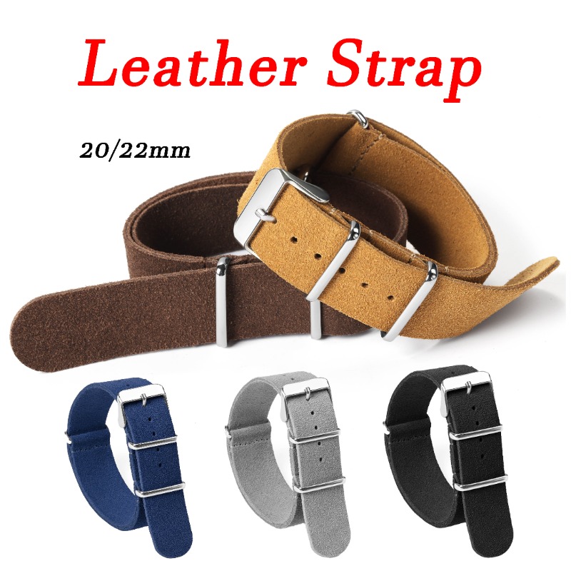 Suede Strap Watch - 20mm 22mm cinturino in vera pelle