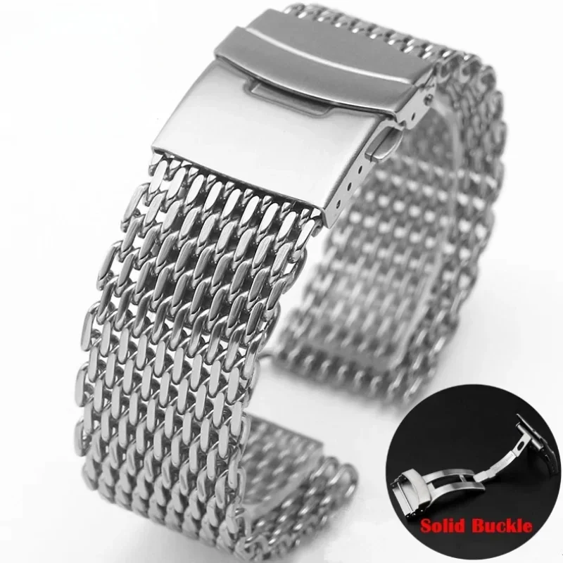 Mesh Strap Metal - 18/20/22/24mm cinturino in maglia solida in