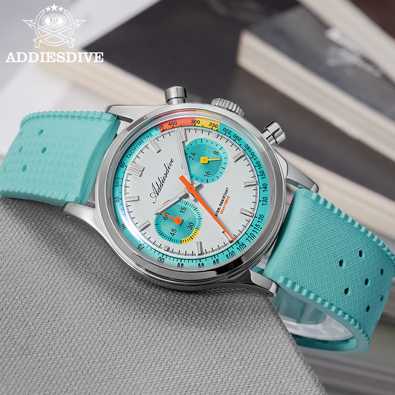 Rubber Strap Diver - ADDIESDIVE NUOVO Orologio cronografo multifunzione con