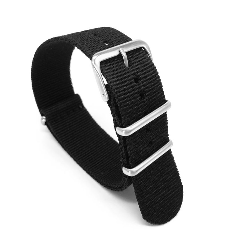 Nato Strap Nylon - Cinturino in nylon nero per orologi