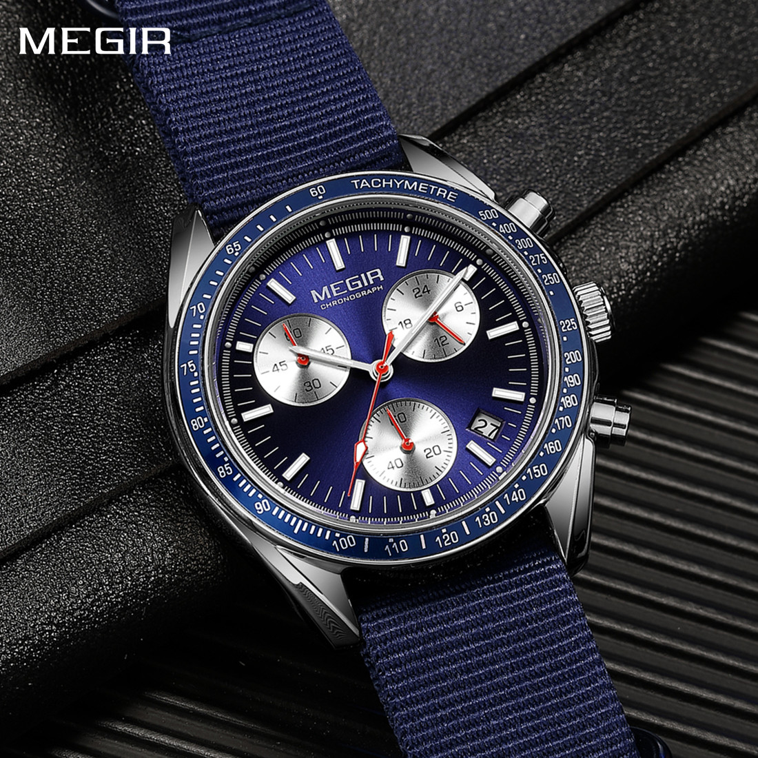 Canvas Strap Watch - MEGIR Cronografo cinturino in tela da