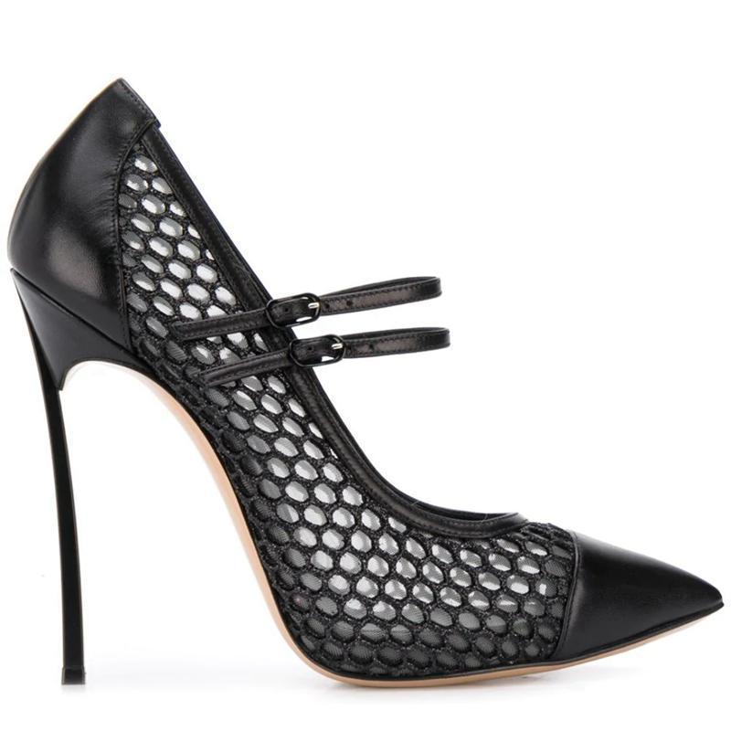 Sexy Mesh Patchwork Punta a pu - Mesh Strap Metal recensione e prezzo