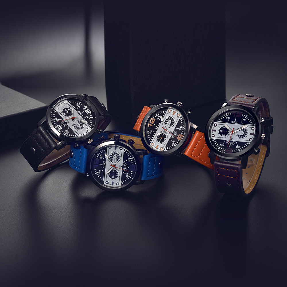 Orologio da uomo elegante con  - Leather Watch Band Men recensione e prezzo