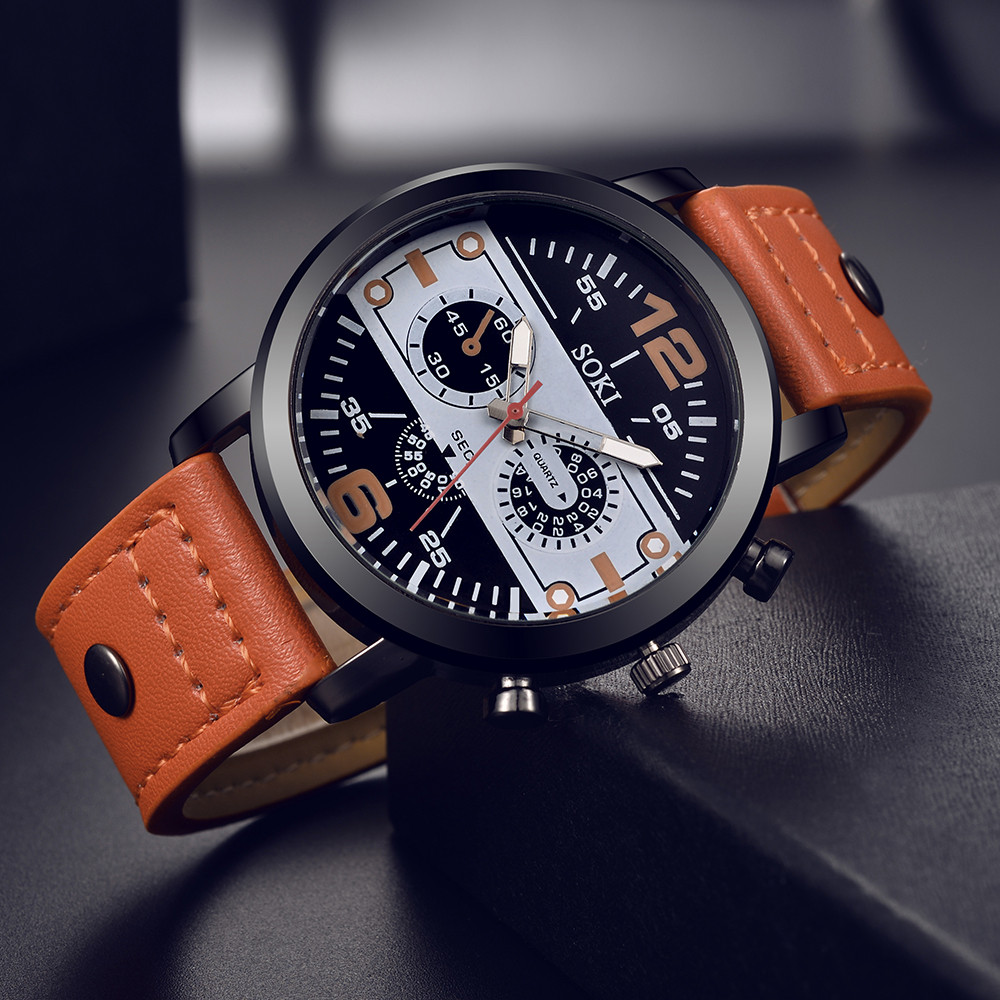 Orologio da uomo elegante con  - Leather Watch Band Men recensione e prezzo