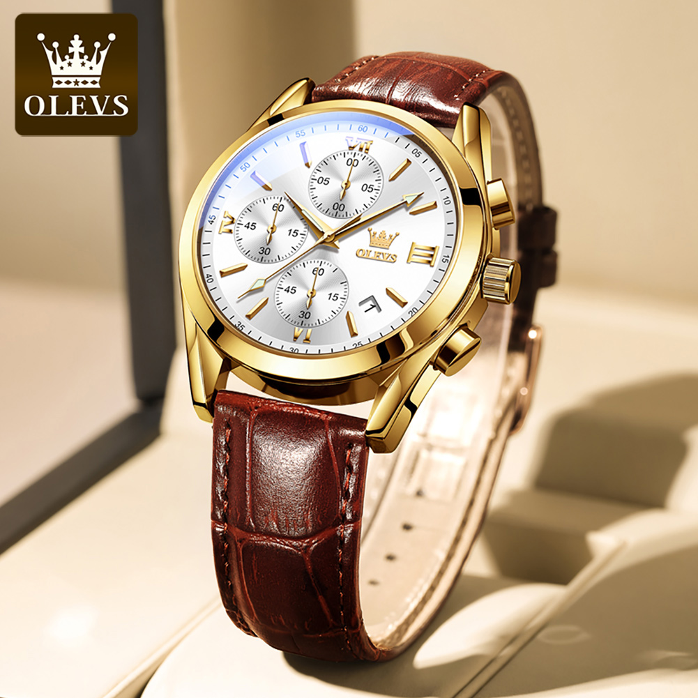 OLEVS 2872 Cronografo da polso - Leather Watch Band Men recensione e prezzo