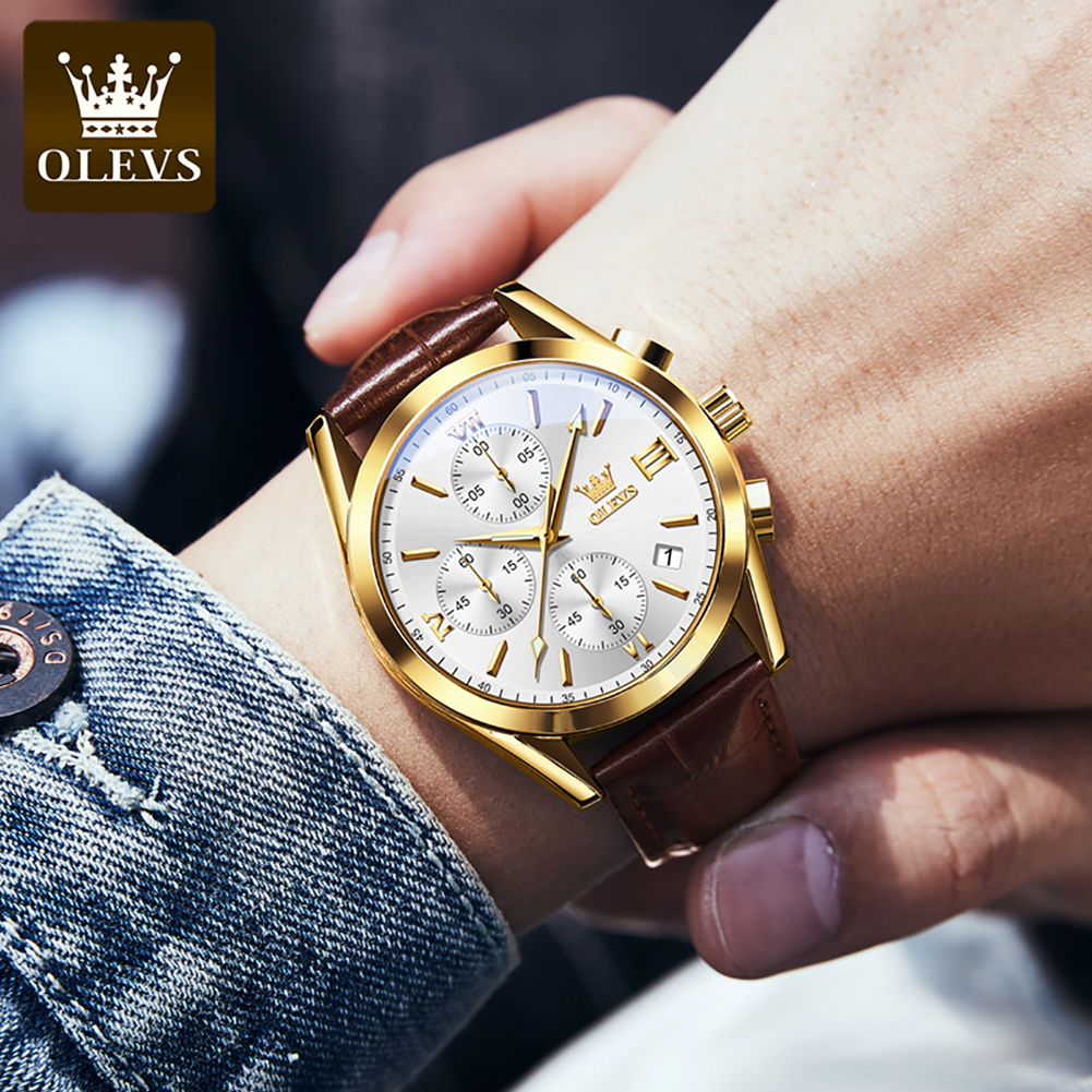 OLEVS 2872 Cronografo da polso - Leather Watch Band Men recensione e prezzo