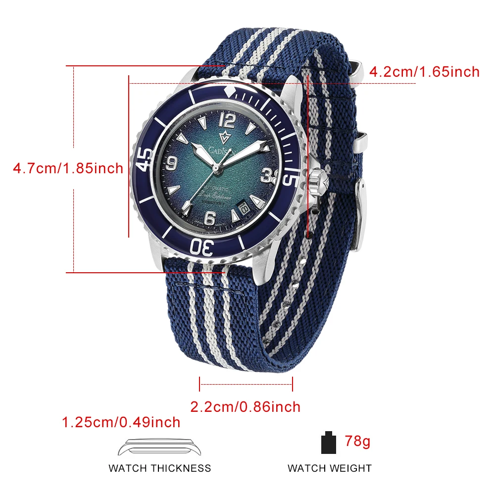 CADISEN Deep Explorer MIYOTA 8 - Canvas Strap Watch recensione e prezzo
