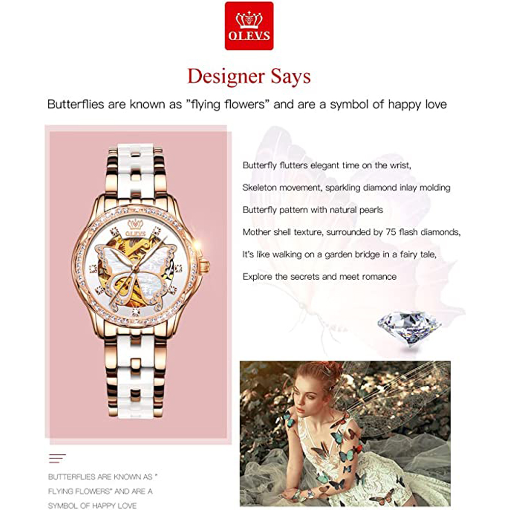 OLEVS orologi automatici da do - Butterfly Clasp Deployant recensione e prezzo